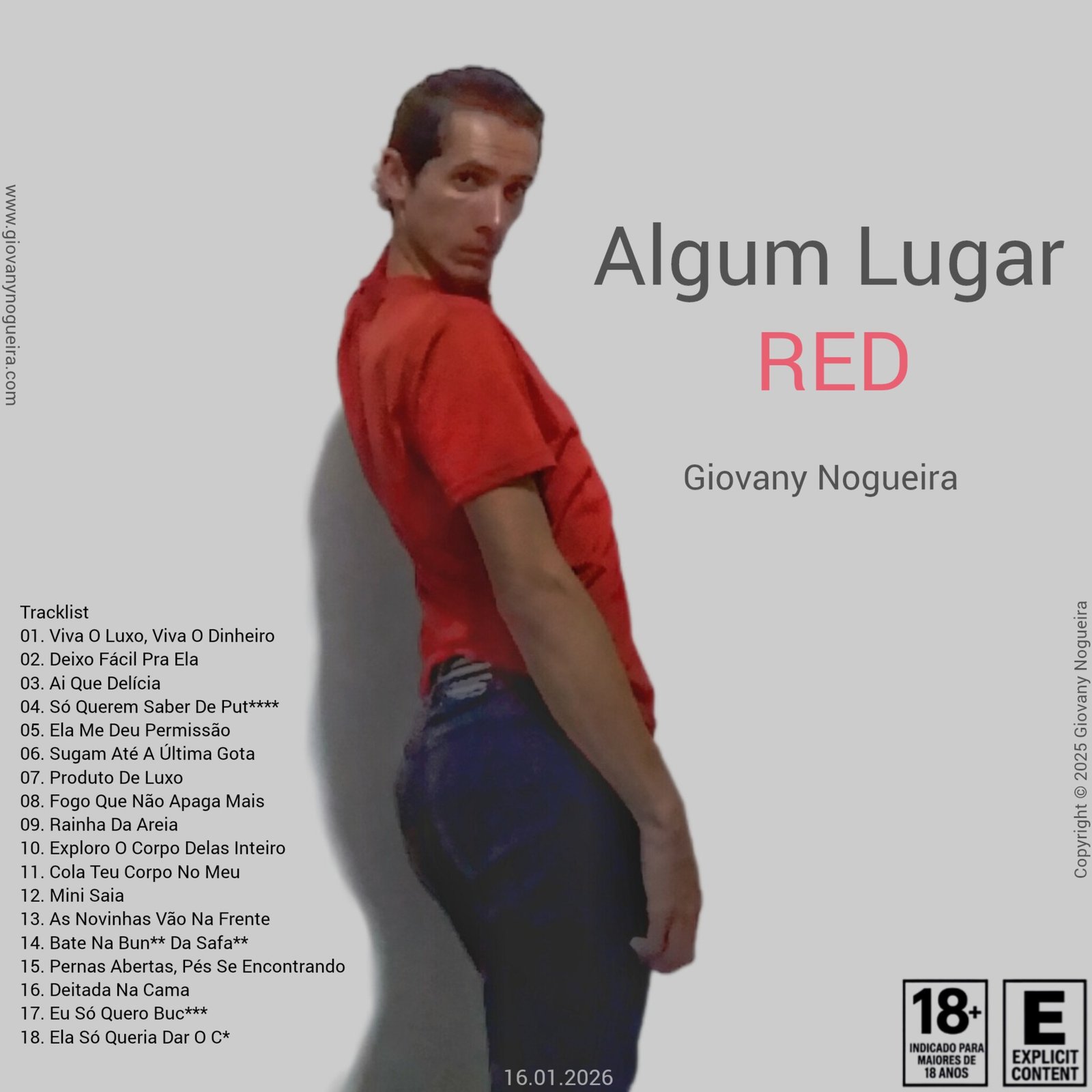 Verso da Capa do álbum Algum Lugar (Red) do Giovany Nogueira